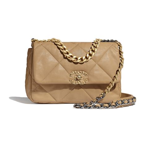 chanel 19 beige bag